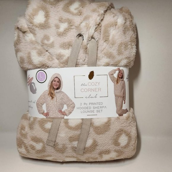 NEW Women's Pajama Gift Set PJs pajamas 2 Piece Hoodie hooded Size Large - Picture 2 of 16